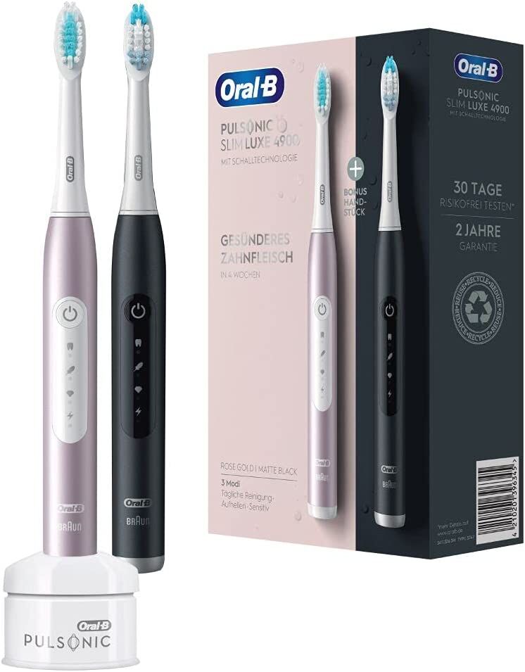 Oral-B Pulsonic Slim Luxe 4900 Schwarz/Rosegold mit 2. Handstück
