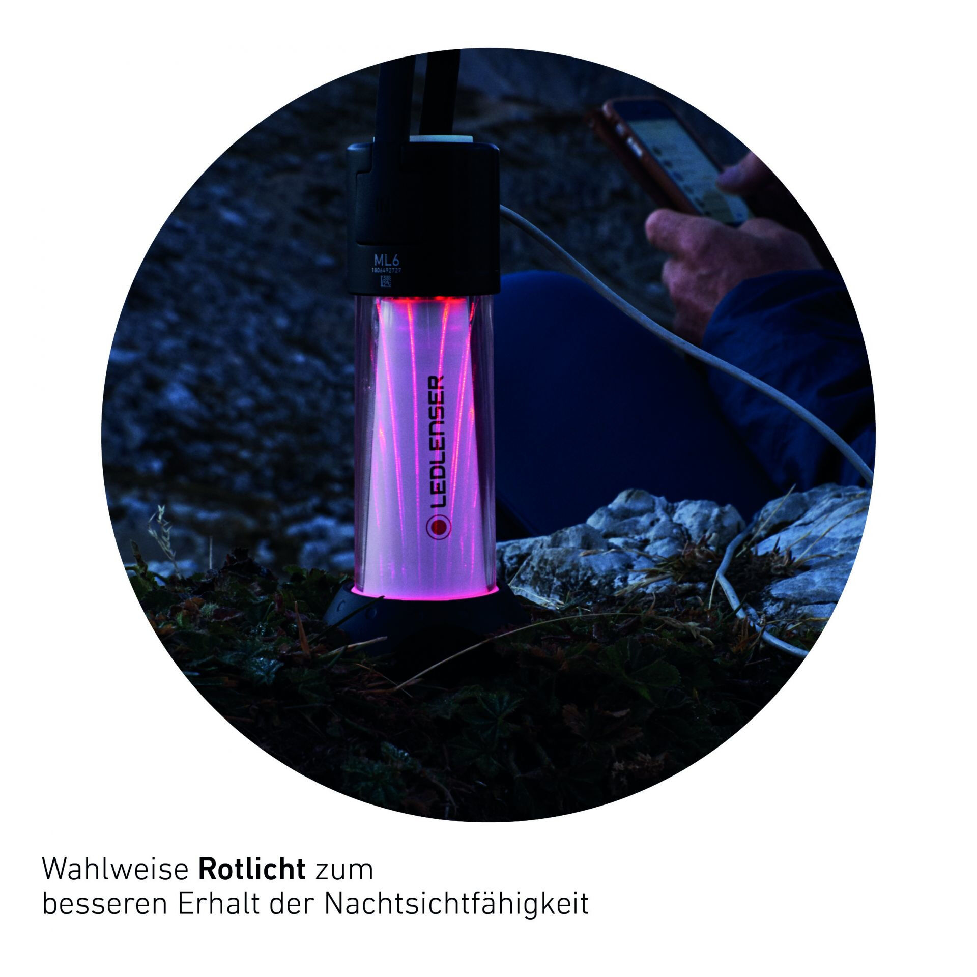 LED Lenser ML6, Batteriebetriebene Campingleuchte, Schwarz, Weiß, Aufhänger, IP54, 750 lm, LED