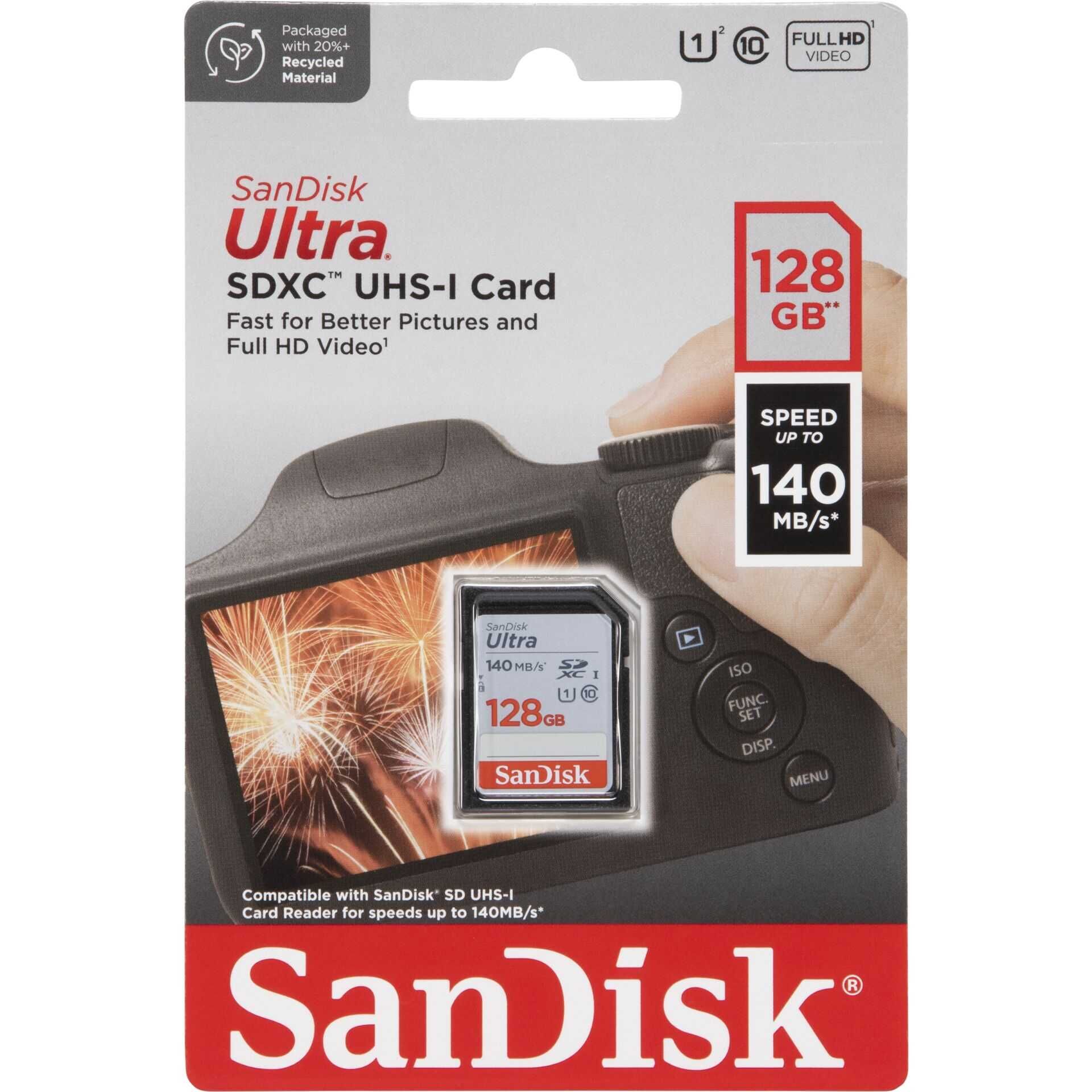 SanDisk Ultra SDXC UHS-I   128GB 140MB/s       SDSDUNB-128G-GN6IN