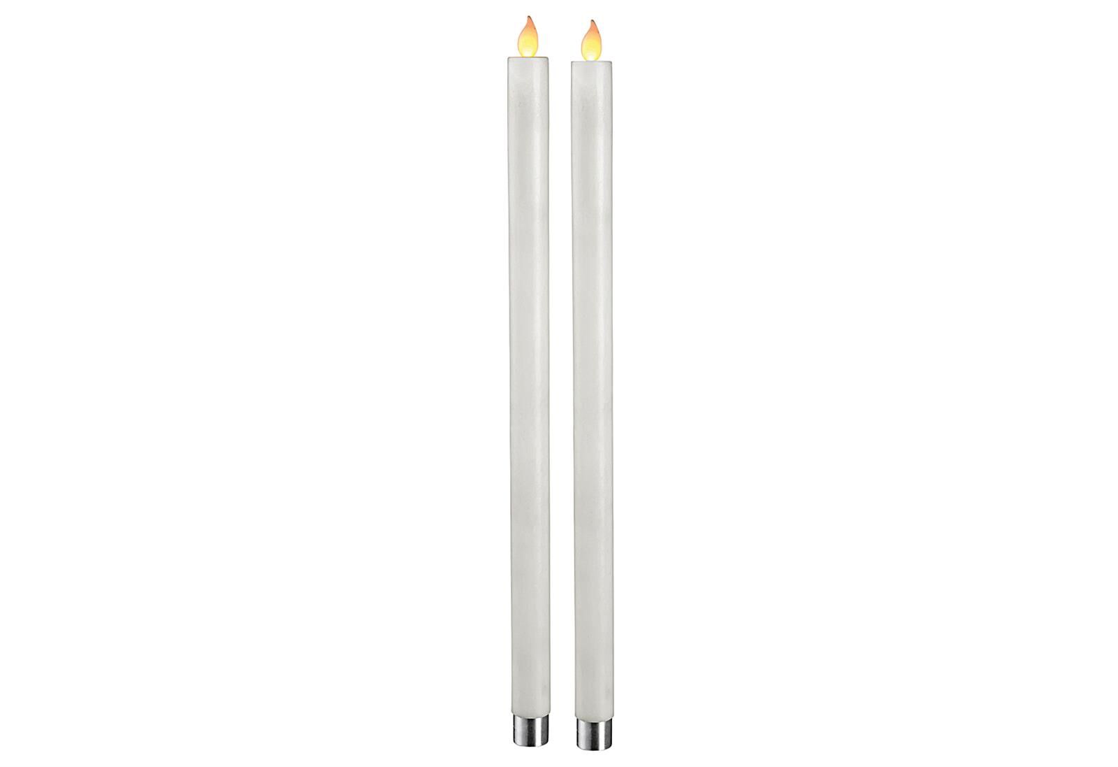 BEST SEASON 2 LED Leuchterkerzen Twinkle 30x5cm weiß