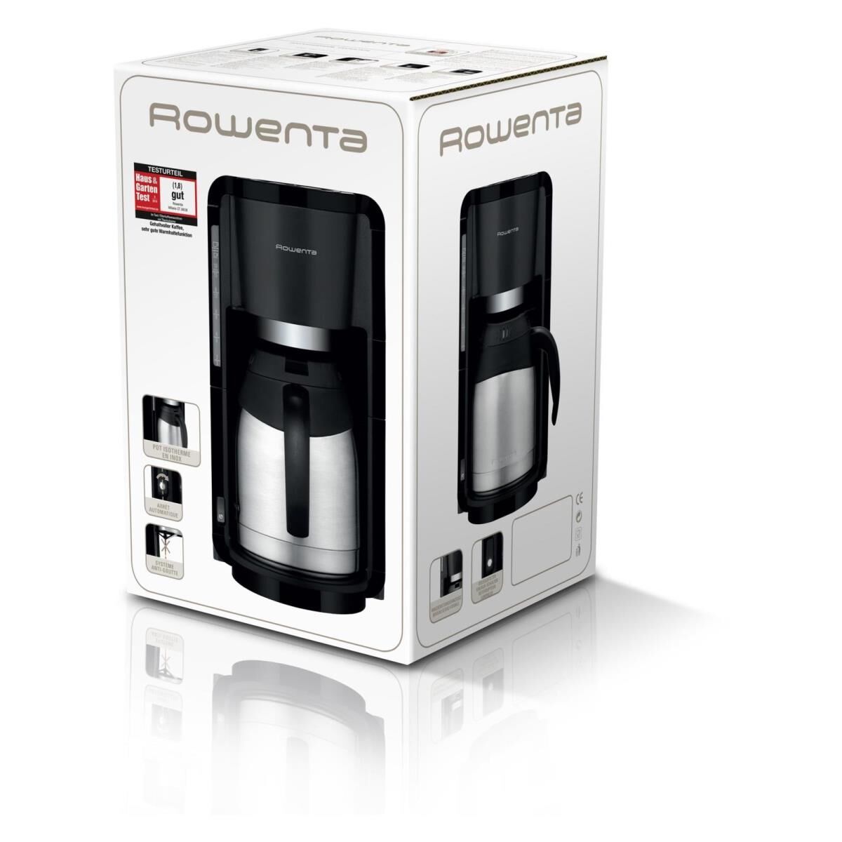 ROWENTA Kaffeemaschine CT 3818 Edelstahlkanne 10 Tassen 800 Watt schwarz