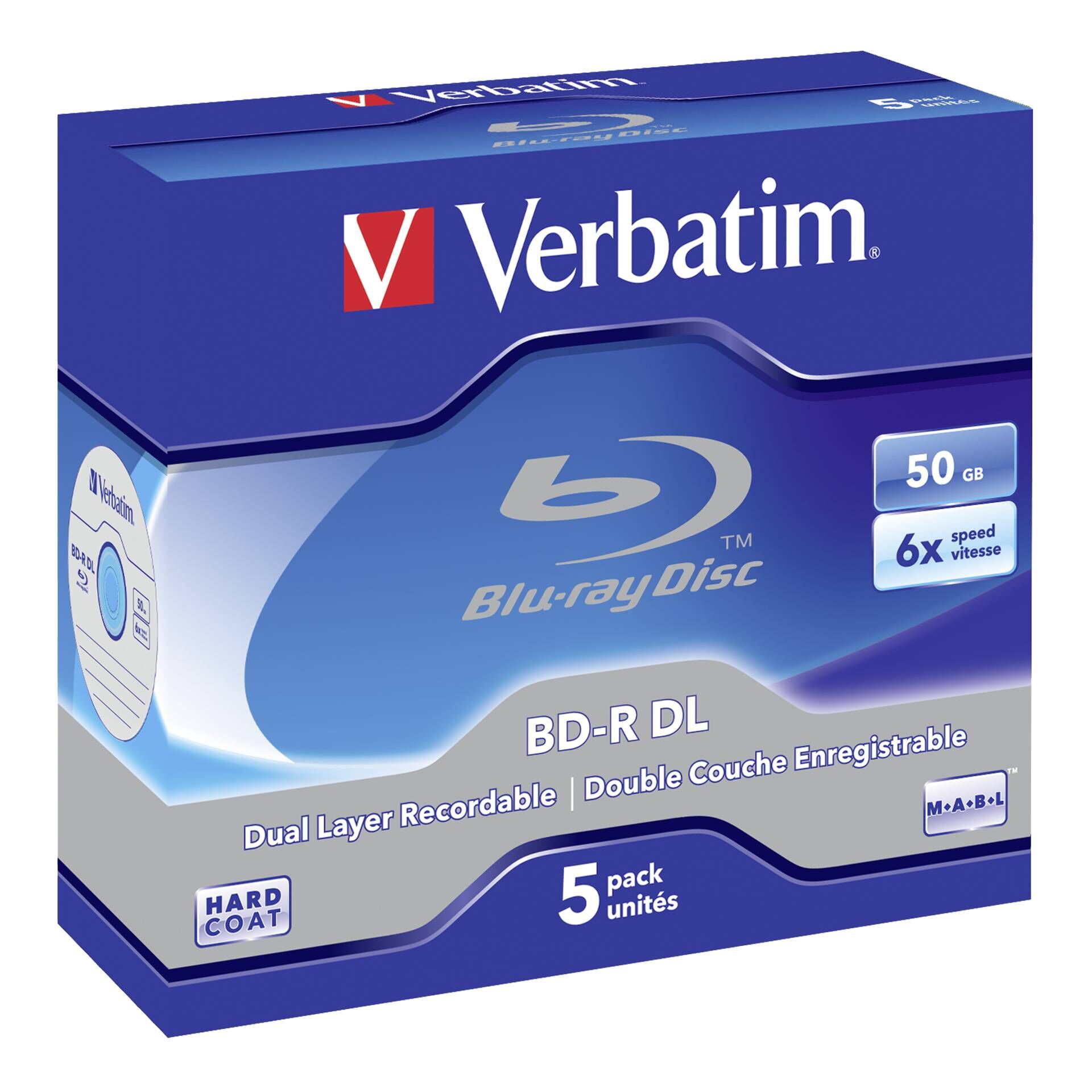 Verbatim - 5 x BD-R DL - 50 GB 6x - Jewel Case (Schachtel)