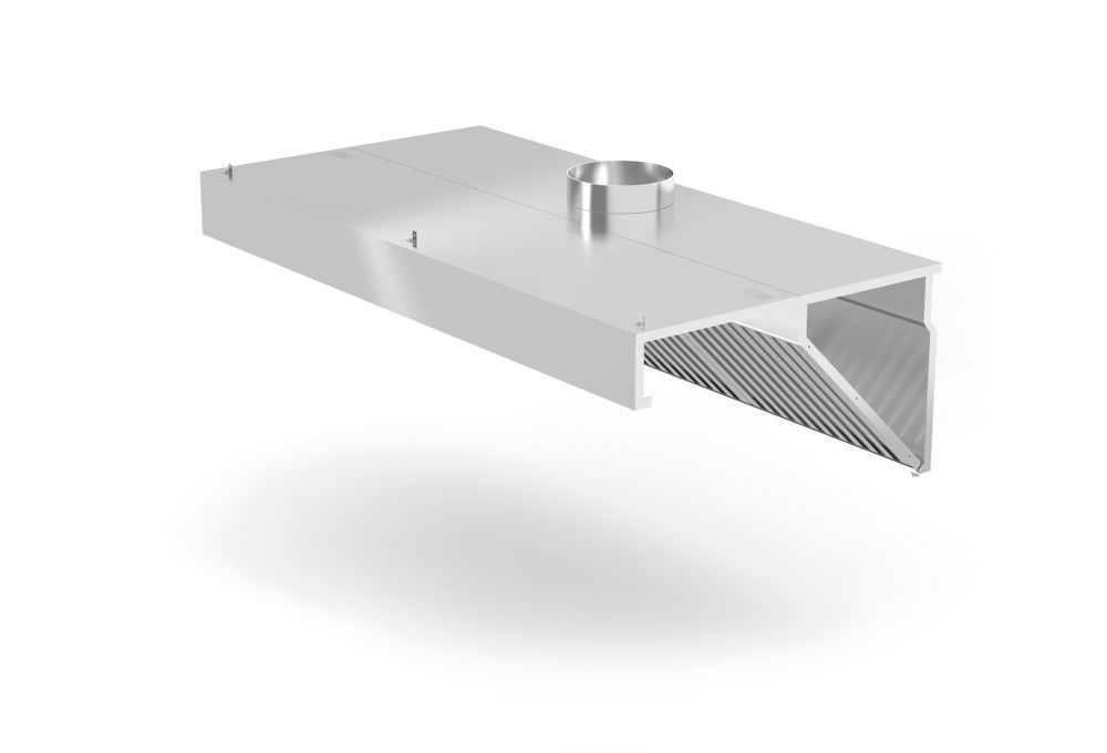 HENDI Wandmontierte Dunstabzugshaube, abgewinkelt, Profi Line, mit LED-Beleuchtung, 1200x700x(H)450mm