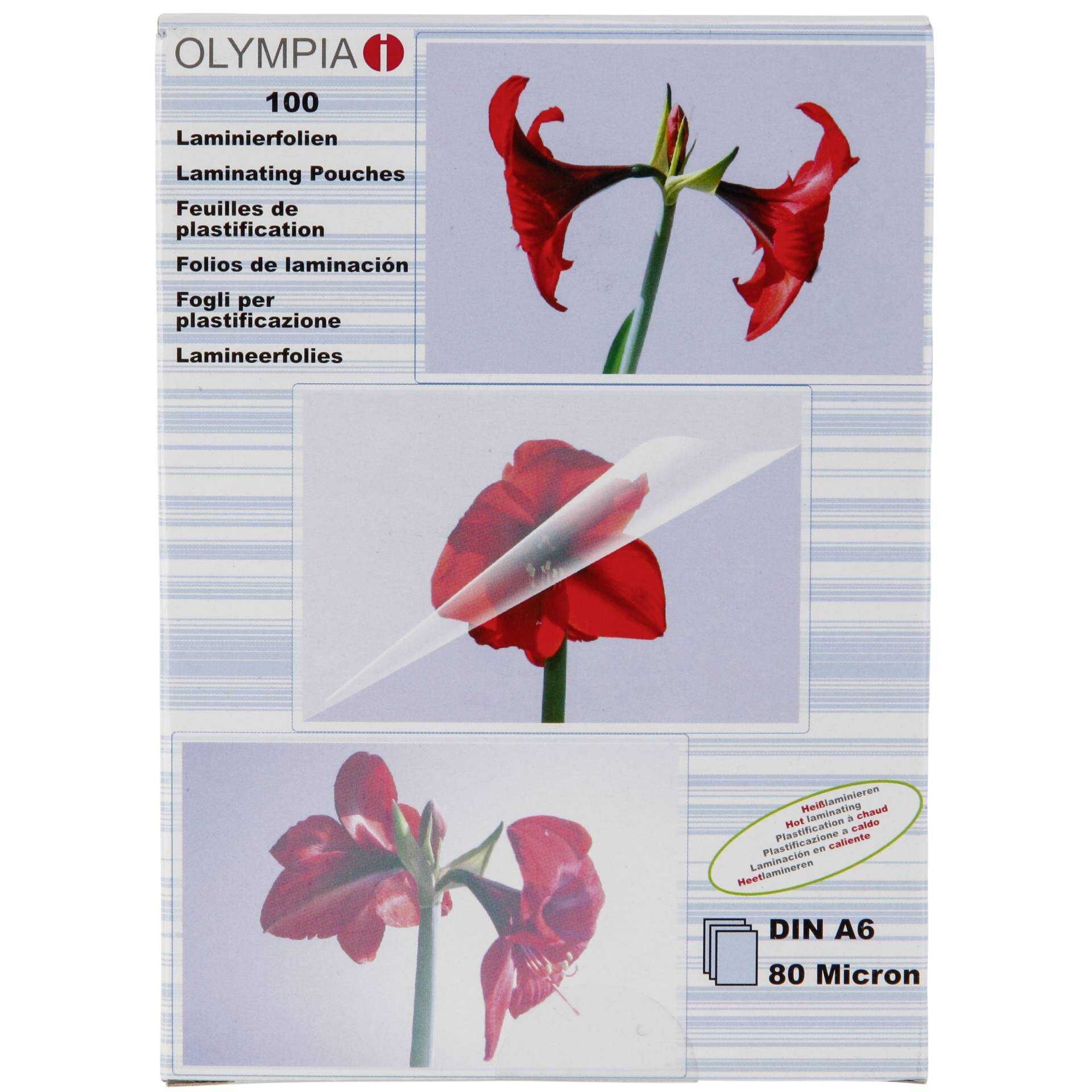 OLYMPIA - Durchsichtig - A6 (105 x 148 mm) 100 Stck. Laminierfolie