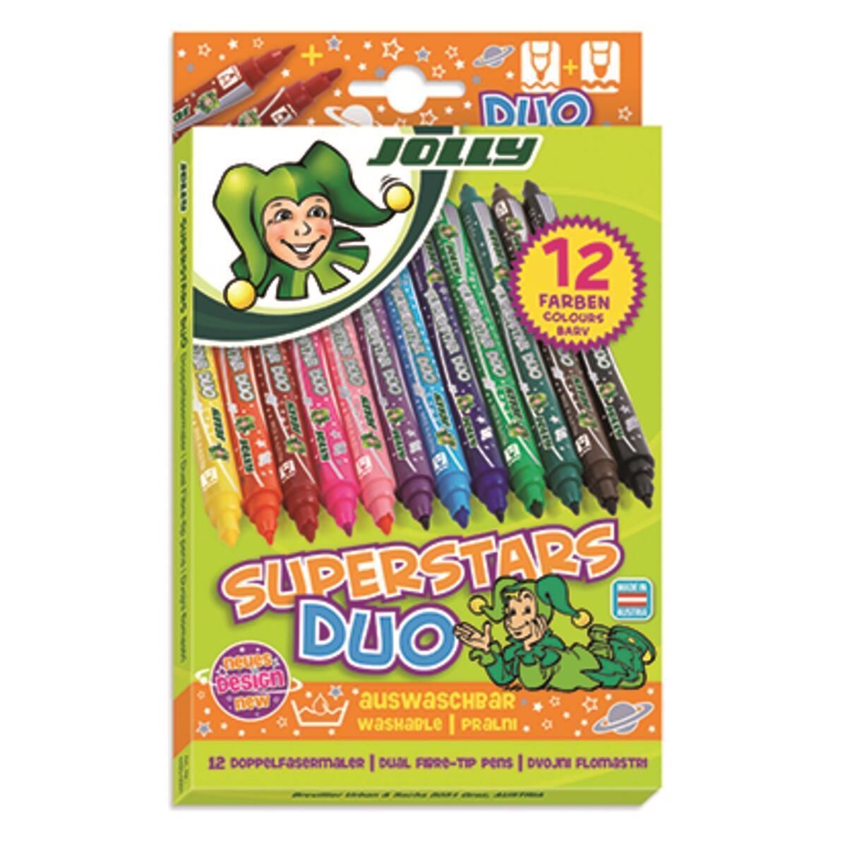 JOLLY, Fasermaler, Superstar Duo, 12er Etui, 4425