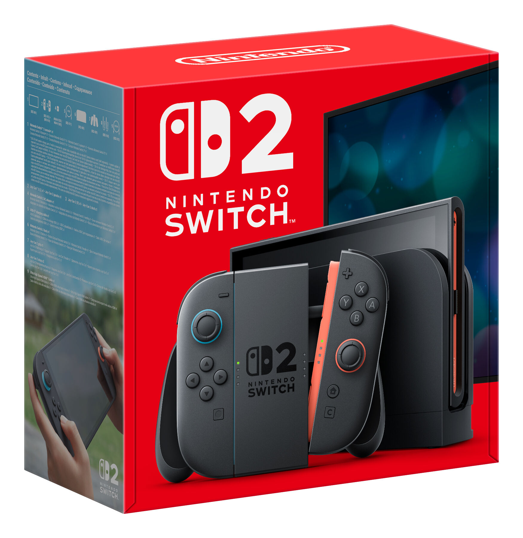 Nintendo Switch 2, Nintendo Switch 2, Schwarz, Analog / Digital, D-Pad, Home button, Menü-Taste, Power-Taste, Tasten, LCD