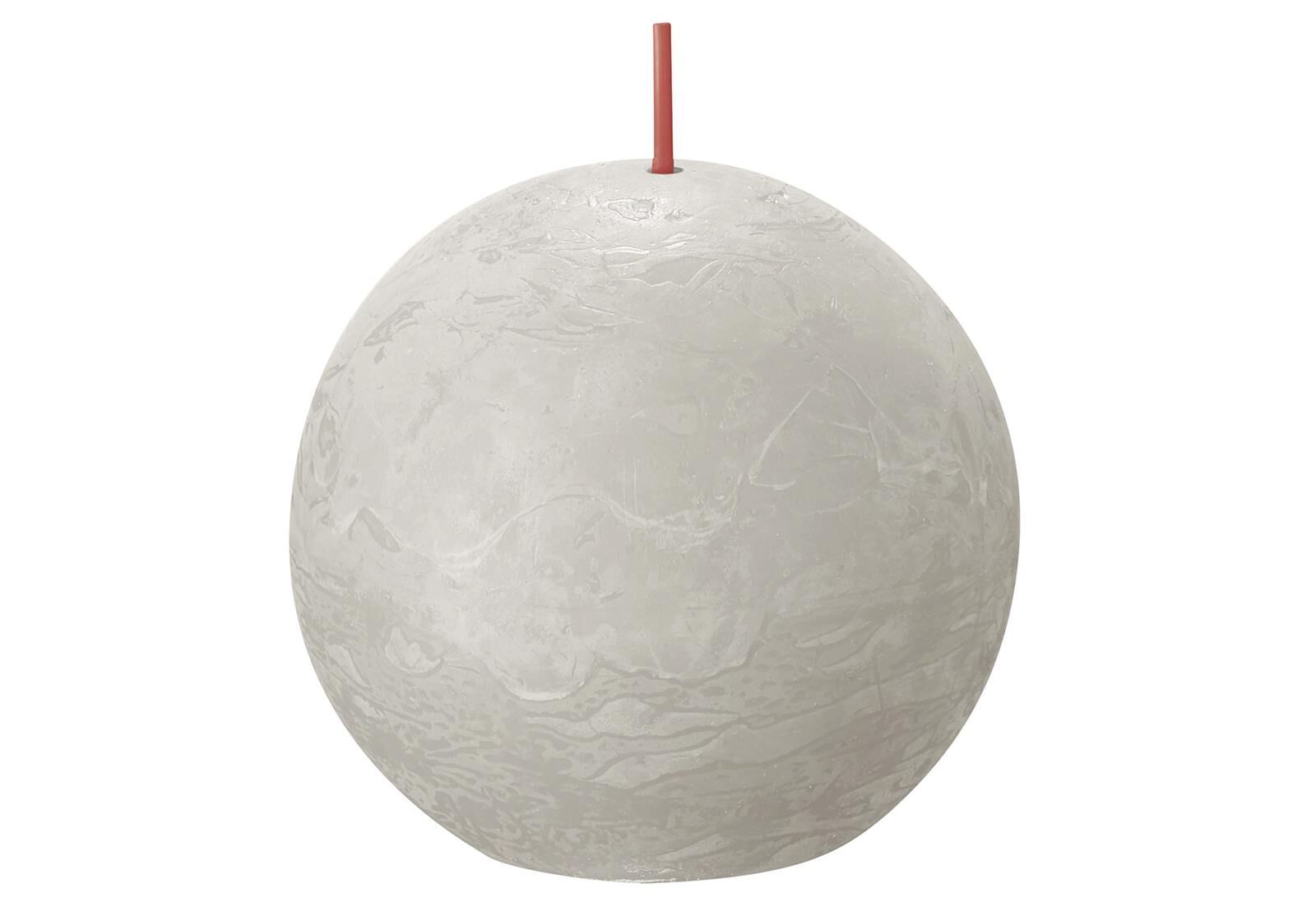 BOLSIUS Kugelkerze Rustiko Shine ø8cm sandgrau