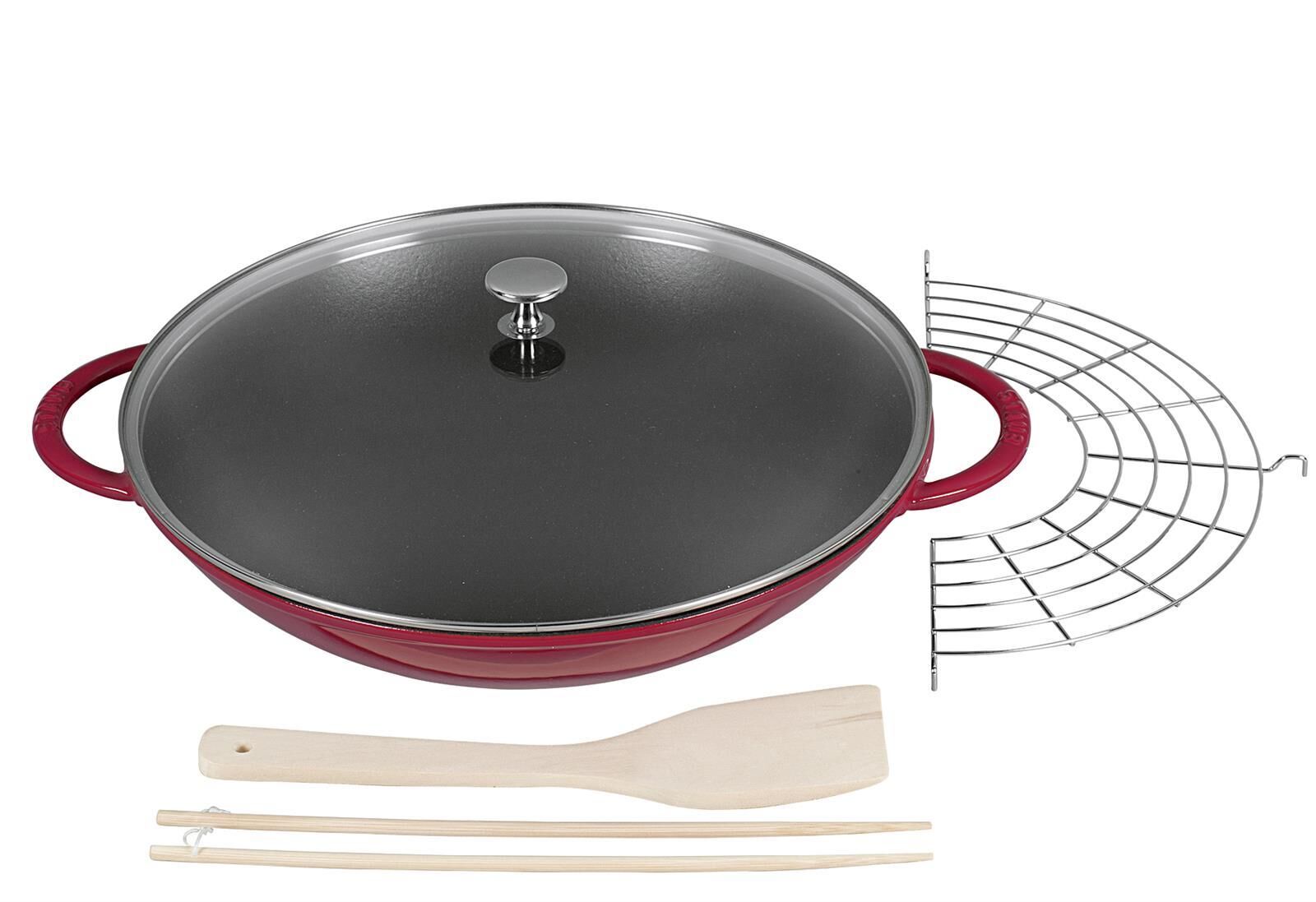 STAUB Wok new Classic Gusseisen 5,7 Liter  Ø37cm kirschrot
