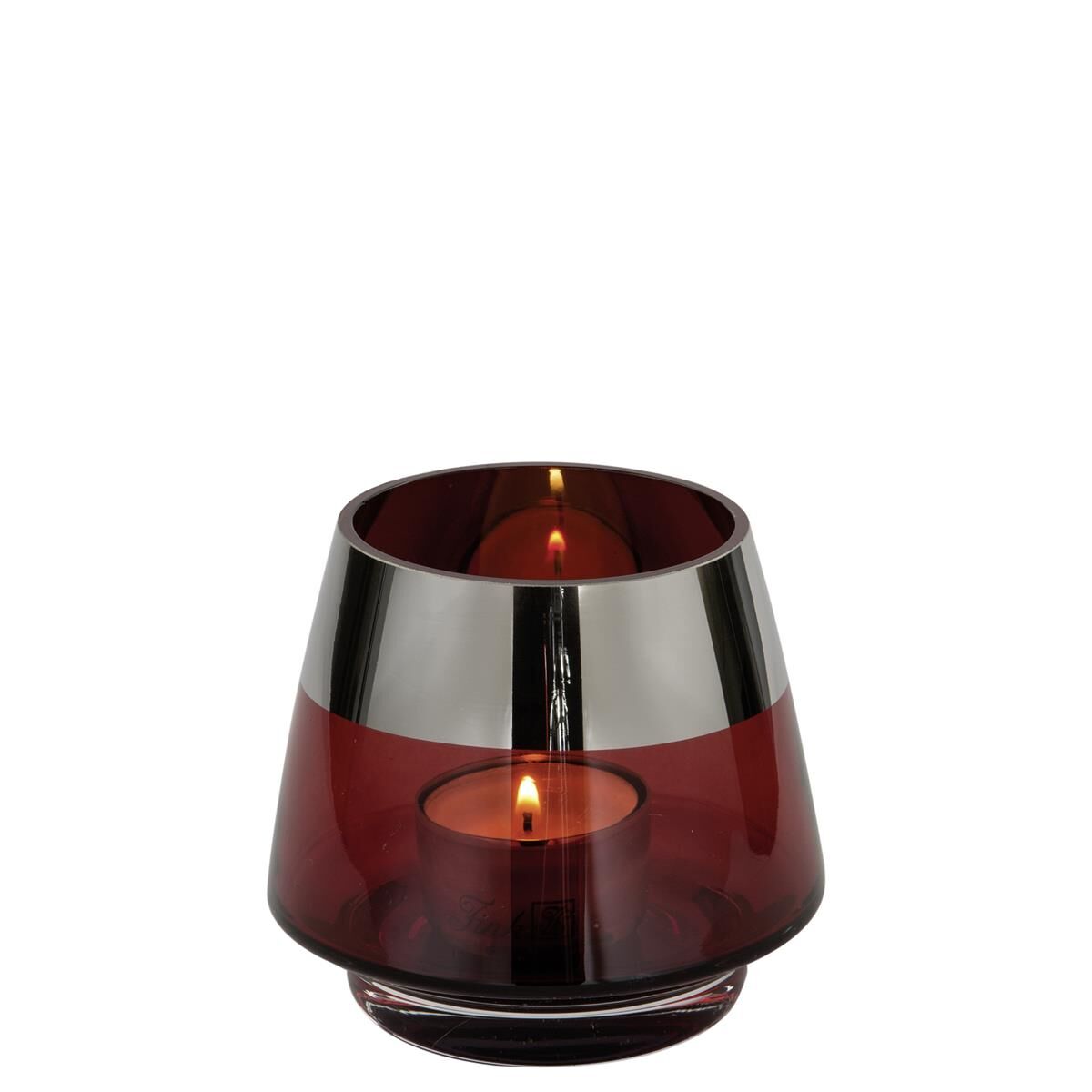 Fink Teelichthalter,Glas,rot