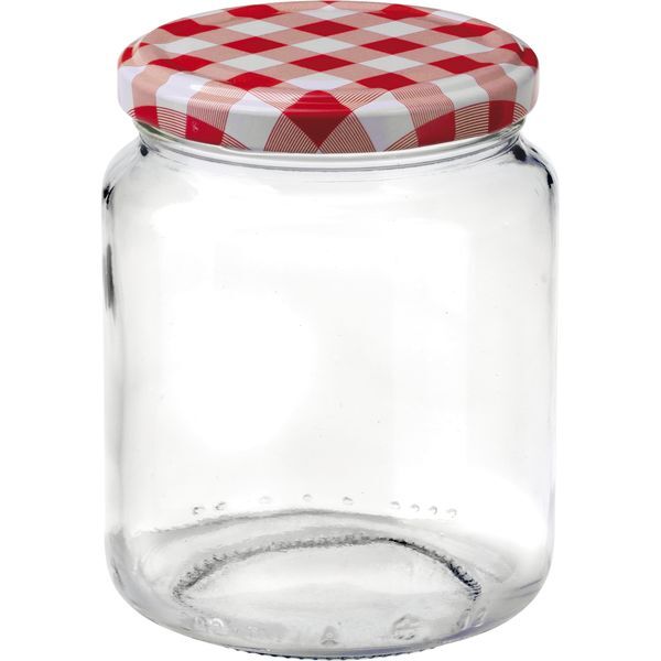 Rechberger Vorratsglas 6 teilig 390 ml Karo/ Rot