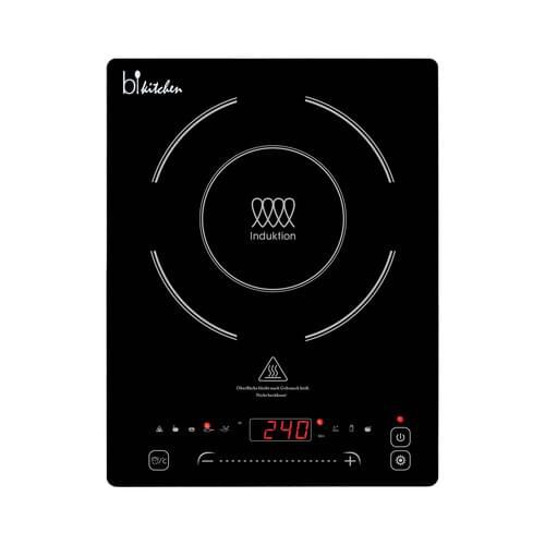 BKITCHEN Glaskeramik Einzelkochplatte 2000W Induk. 7Prog. 10Temp. sw COOK 400
