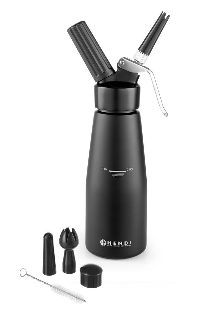 HENDI Sahnespender Kitchen Line, schwarz, Kitchen Line, 0,95L, Schwarz, ⌀95x(H)320mm