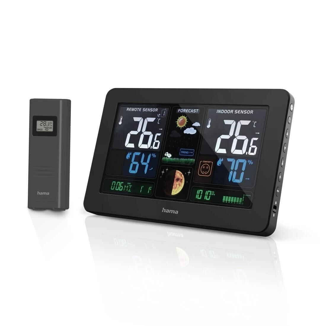 Hama Wetterstation "Premium", mit LED-Farbdisplay und USB-Ladefunktion
