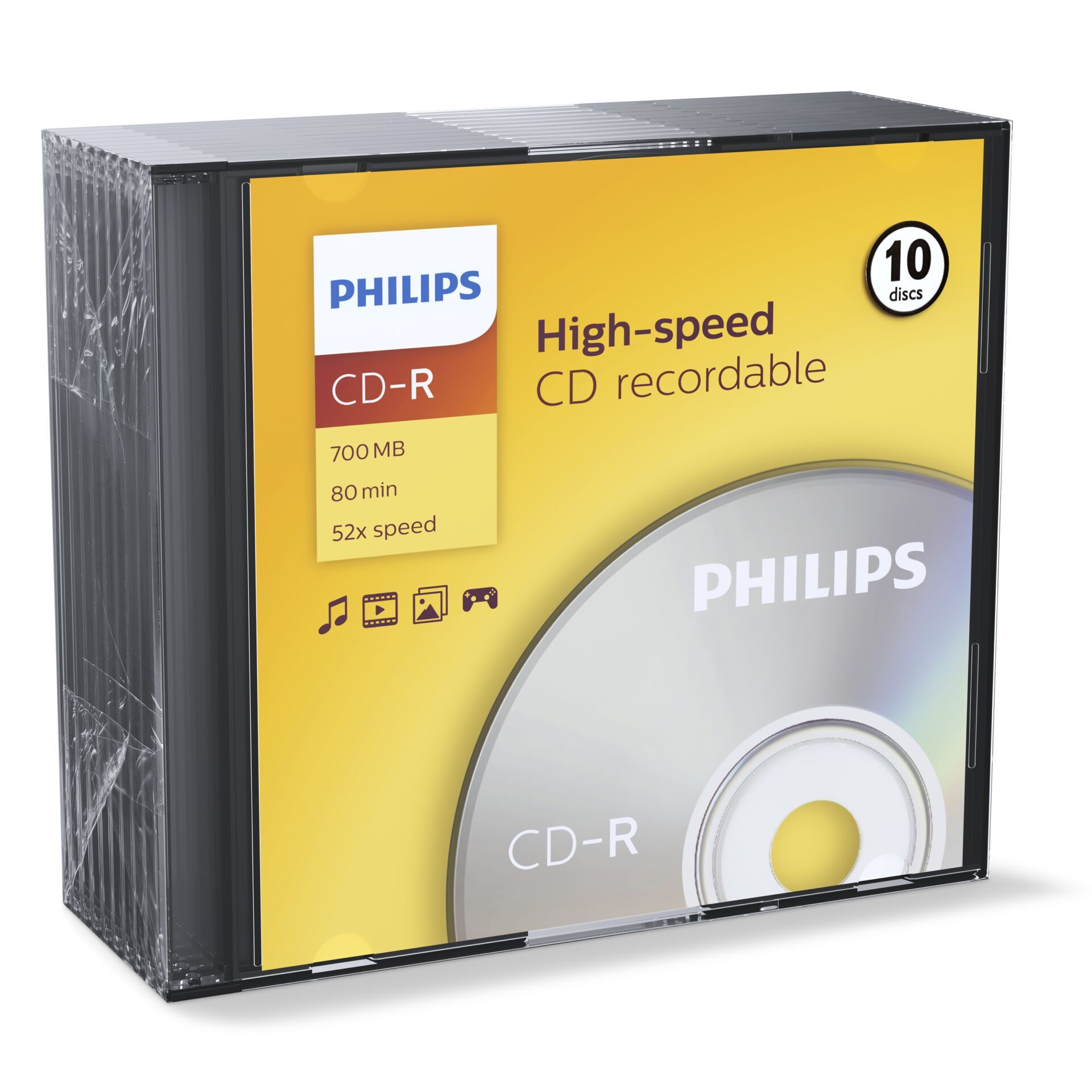 Philips - 10 x CD-R - 700 MB (80 Min) 52x - Slim Jewel Case