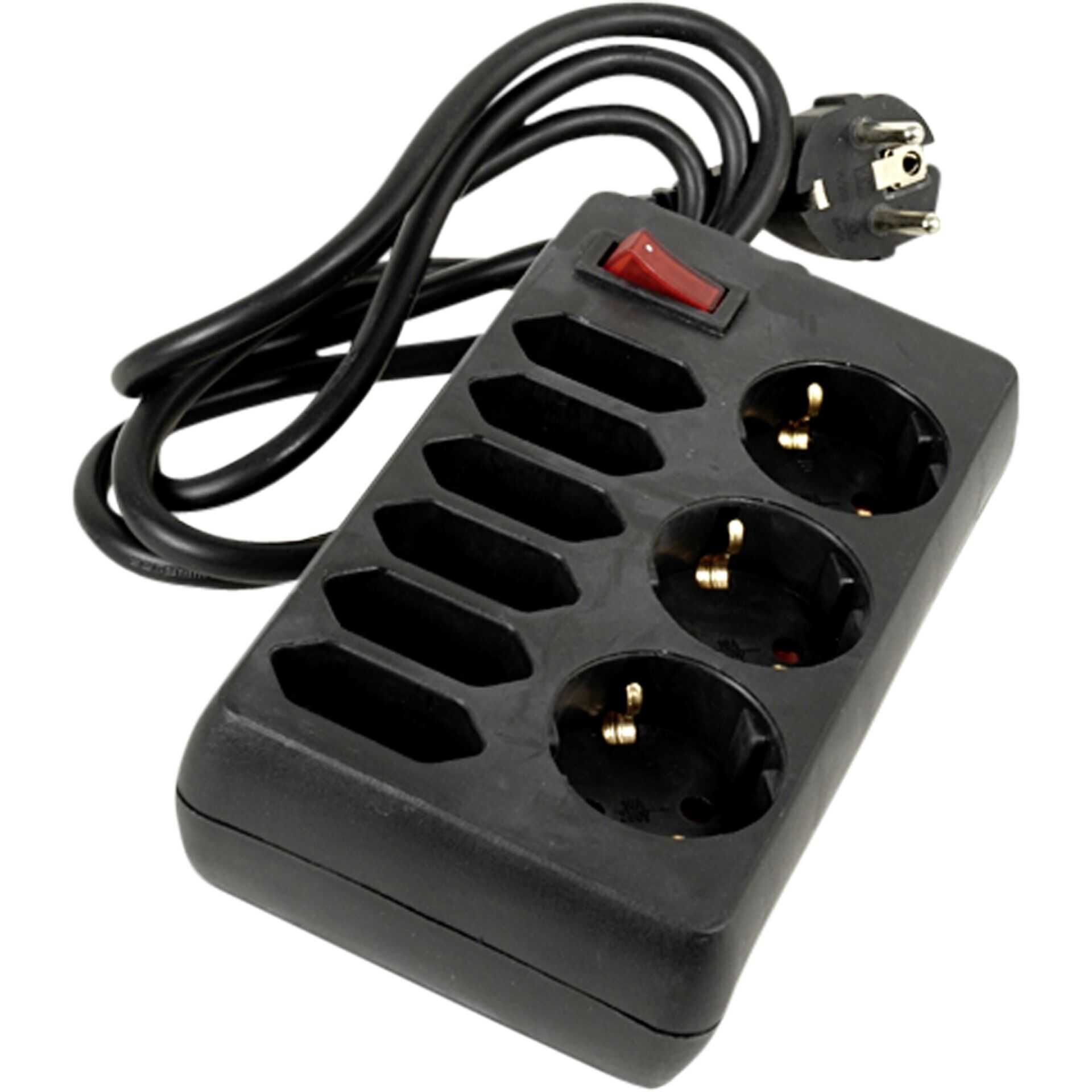 REV Tischsteckdose 9-fach 1,4 m mit Schalter schwarz