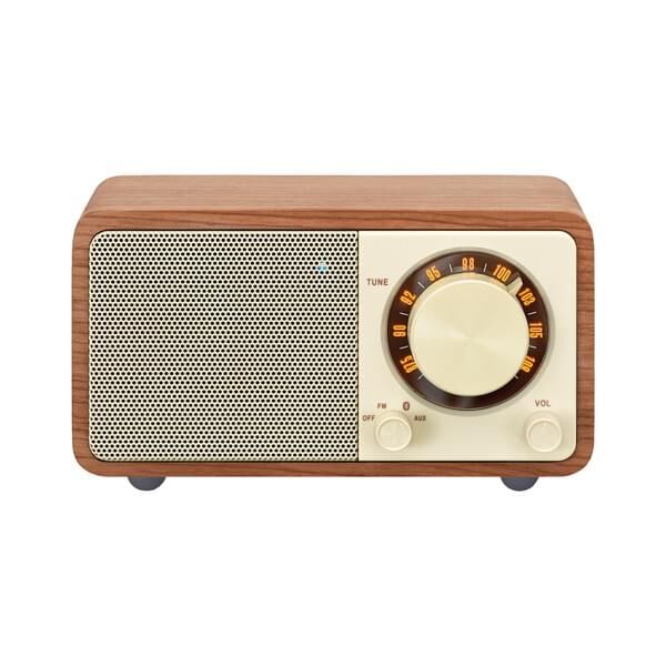 Sangean Genuine mini WR-7 walnuss tragbares Retro-Tischradio mit Bluetooth
