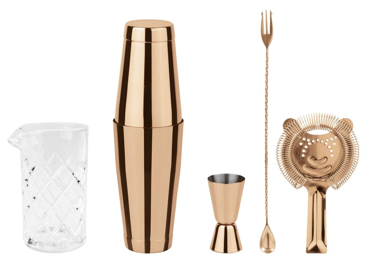Sambonet  Paderno Cocktailset Crystal Kupfer 5-teilig