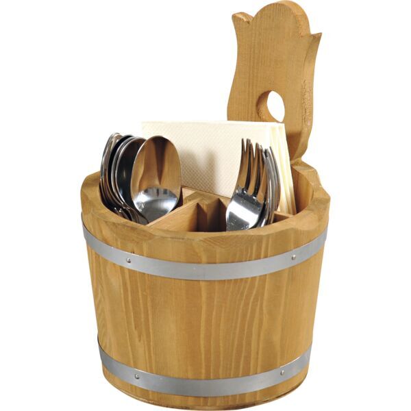 KESPER Besteckbehälter aus Holz, Höhe: 200 mm, ø: 140 mm, gebeizt
