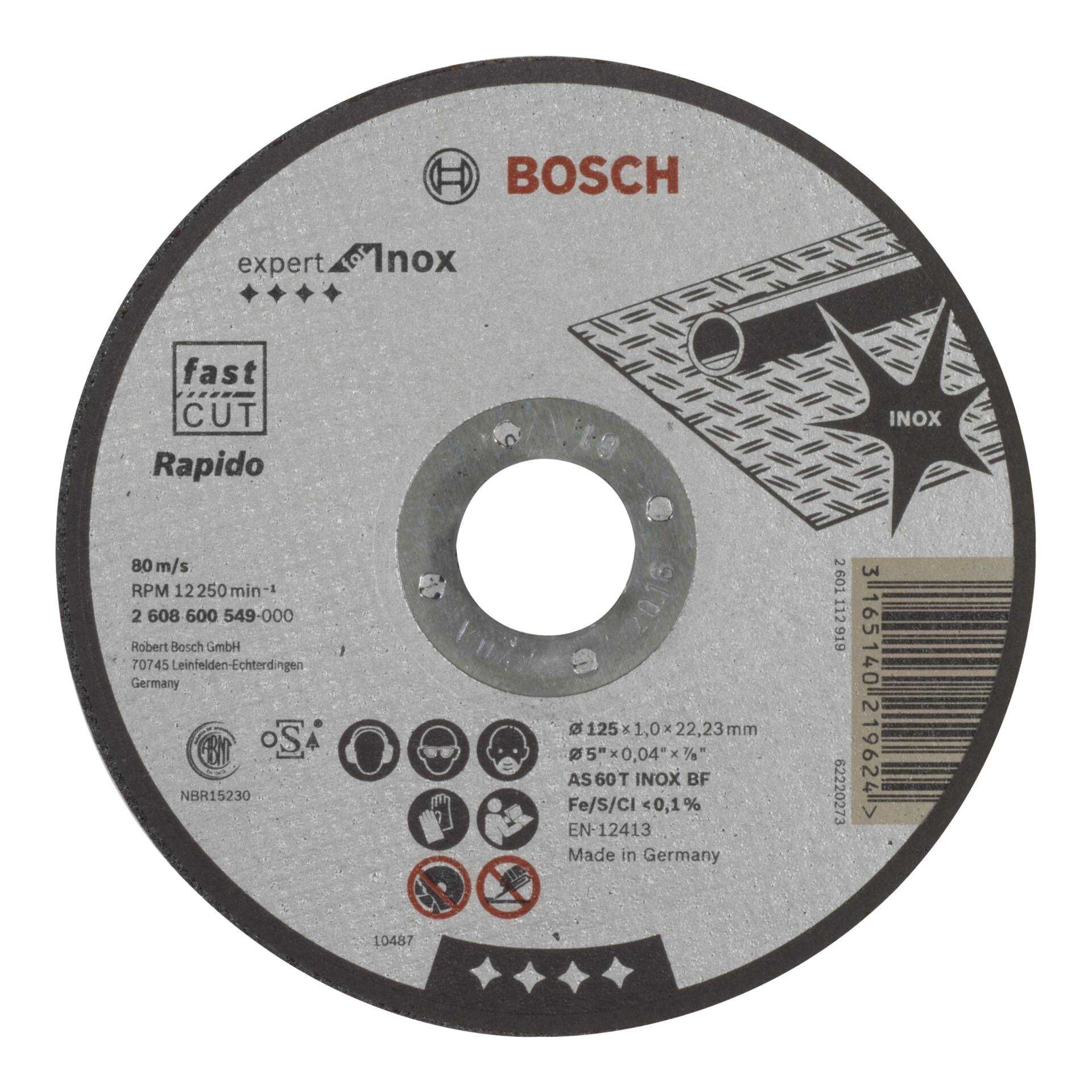 Bosch Expert AS 60 T INOX BF Rapido - Schneidscheibe - für Edelstahl - 125 mm