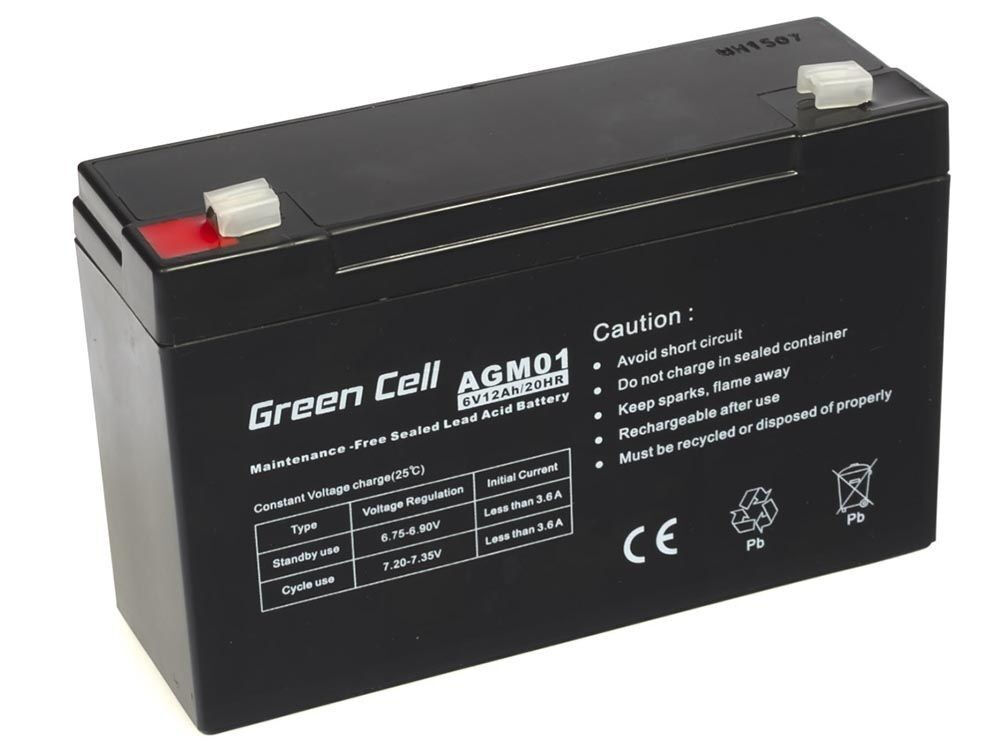 Green Cell AGM Battery 6V 12Ah - Batterie - 12.000 mAh Plombierte Bleisäure (VRLA)