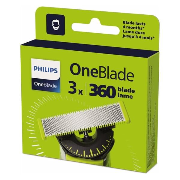 Philips QP430/50 OneBlade 360 3er Pack Ersatzklinge für OneBlade & OneBlade Pro-Modelle