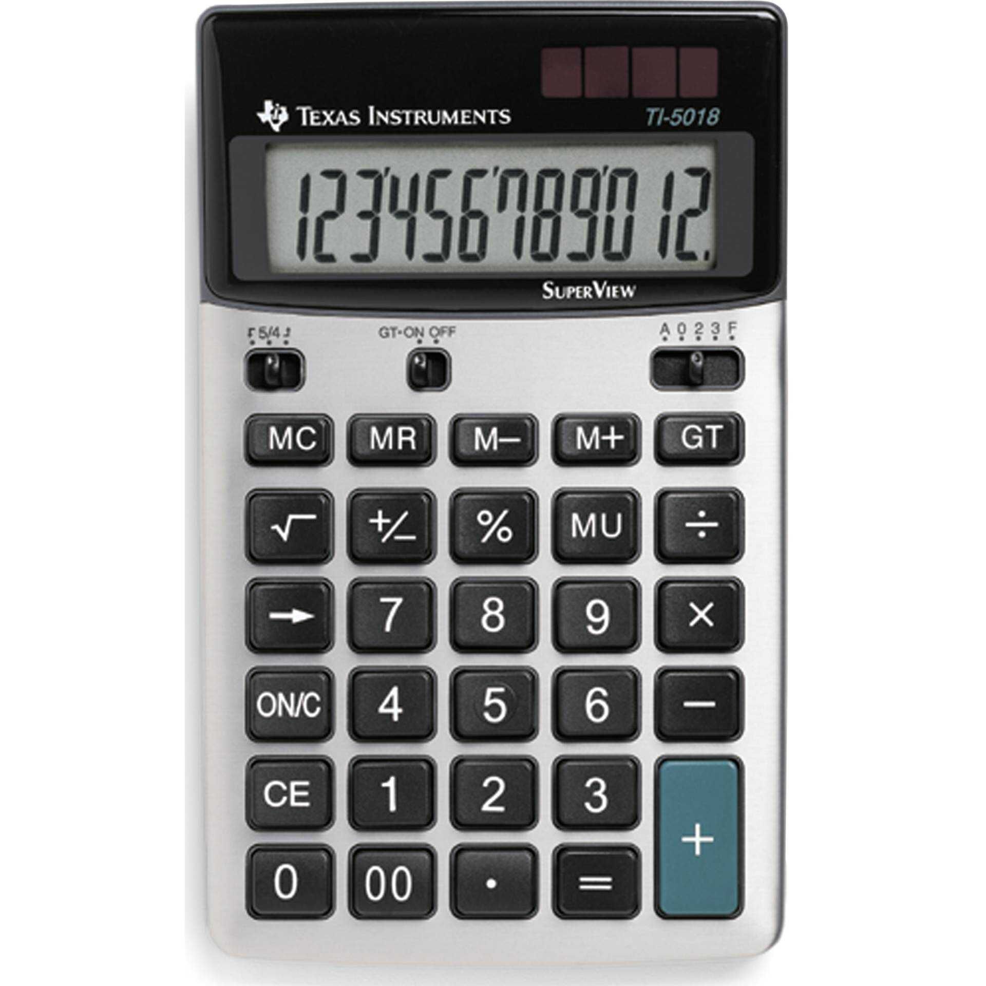 Texas Instruments TI-5018 SV - Desktop-Taschenrechner - 12 Stellen - Solarpanel, Batterie