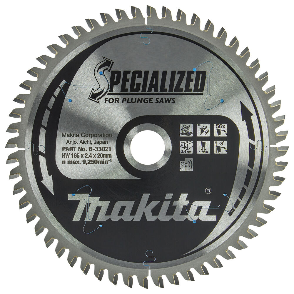 Makita Kreissägeblatt SPECIALIZED TCT T.C.T • 165 x 20 mm • 56 Zähne • Aluminium