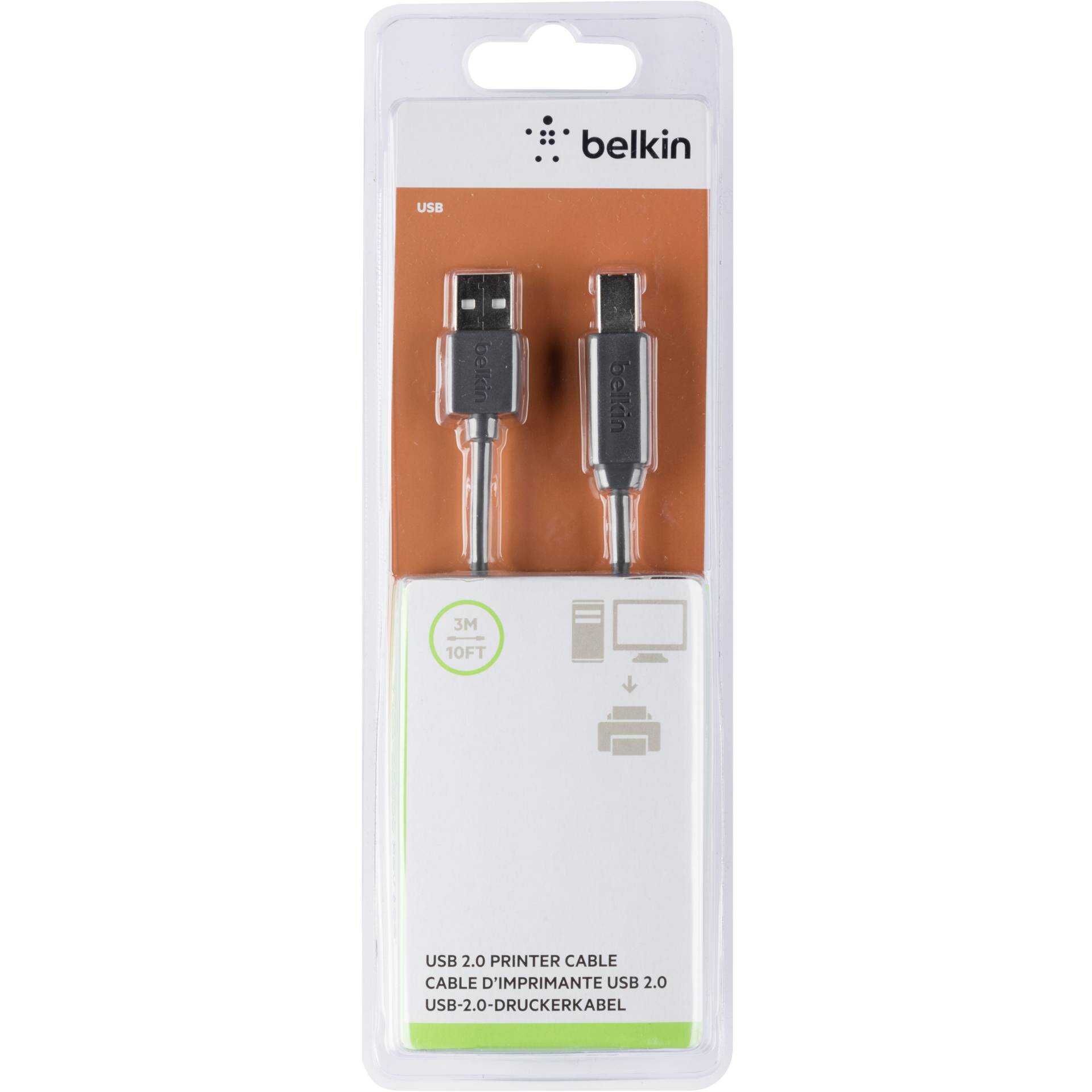 Belkin Premium Printer Cable - USB-Kabel - USB Typ B (M) bis USB (M) - USB 2.0 - 3 m - geformt