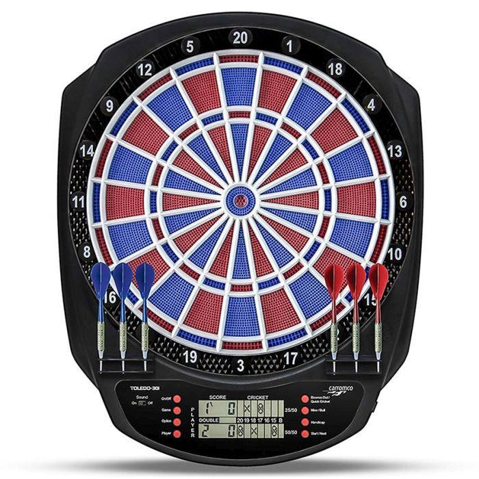 Carromco Carromco Elektronik Dartboard Toledo-301, Mit Adapter, 2-Loch Abstand 92019