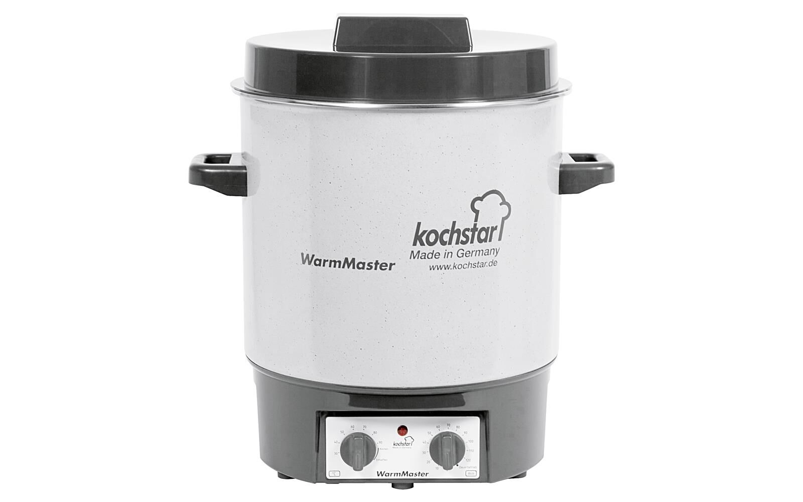 KOCHSTAR Einkochautomat WarmMaster S mit Uhr 27  Liter Ø35cm steingrau/weiß