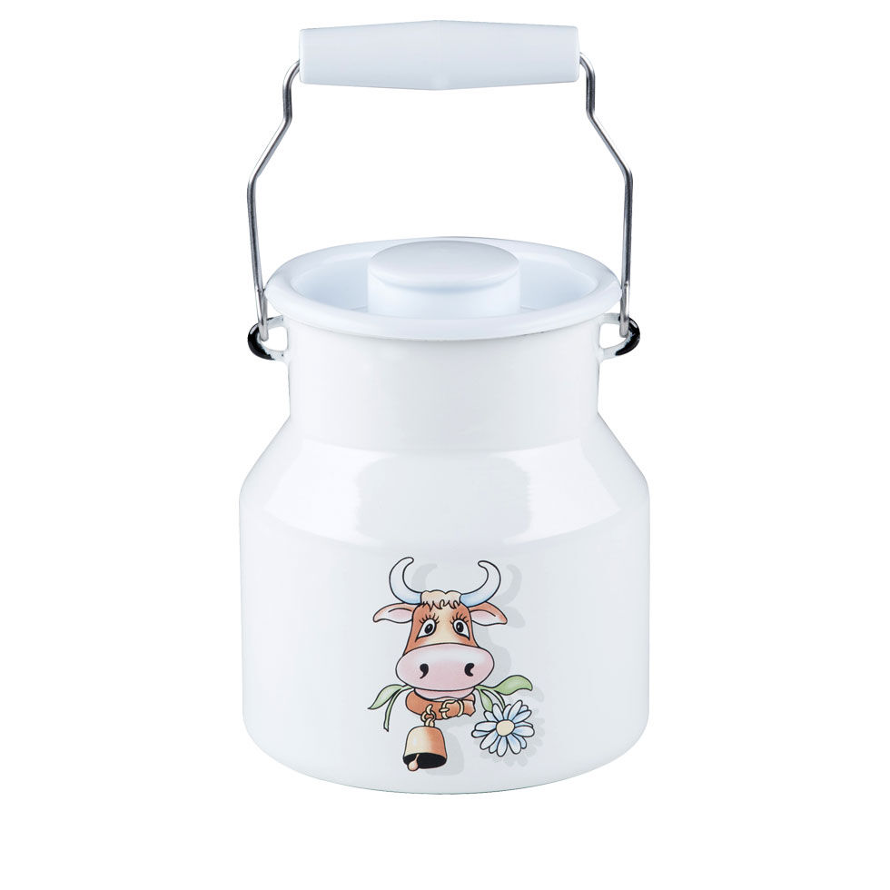 Riess Country Almliesel Milchkanne mit Deckel 1 Liter Emaille