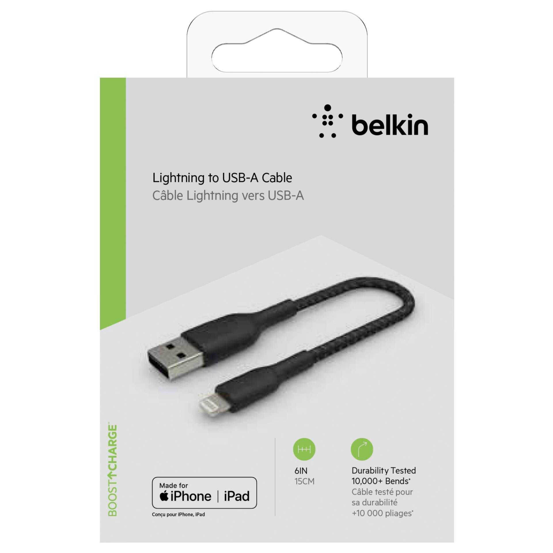 Belkin BOOST CHARGE - Lightning-Kabel - Lightning (M) bis USB (M) - 15 cm - Schwarz - für Apple iPad/iPhone/iPod (Lightning)