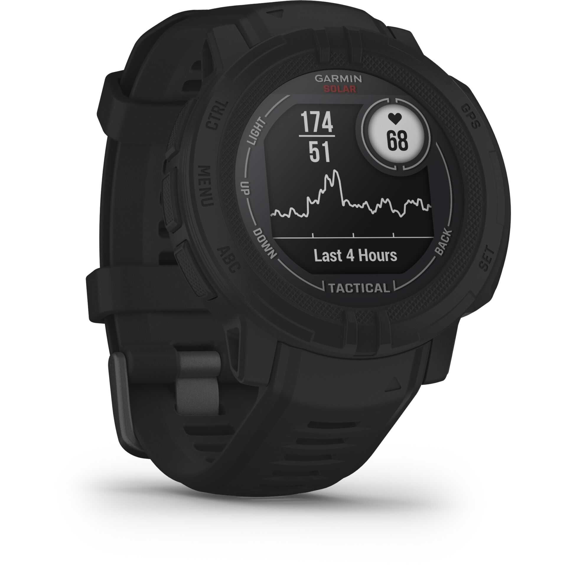 Garmin Instinct 2 Solar - Tactical Edition - 45 mm - schwarz - Sportuhr mit Band - Silikon