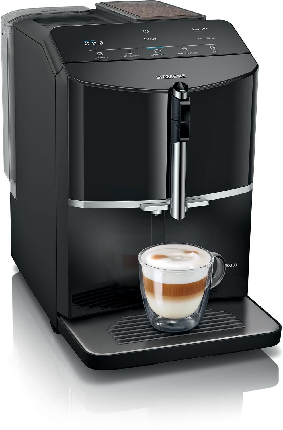 Siemens Kaffeevollautomat, EQ300, Klavierlack schwarz, TF301E19