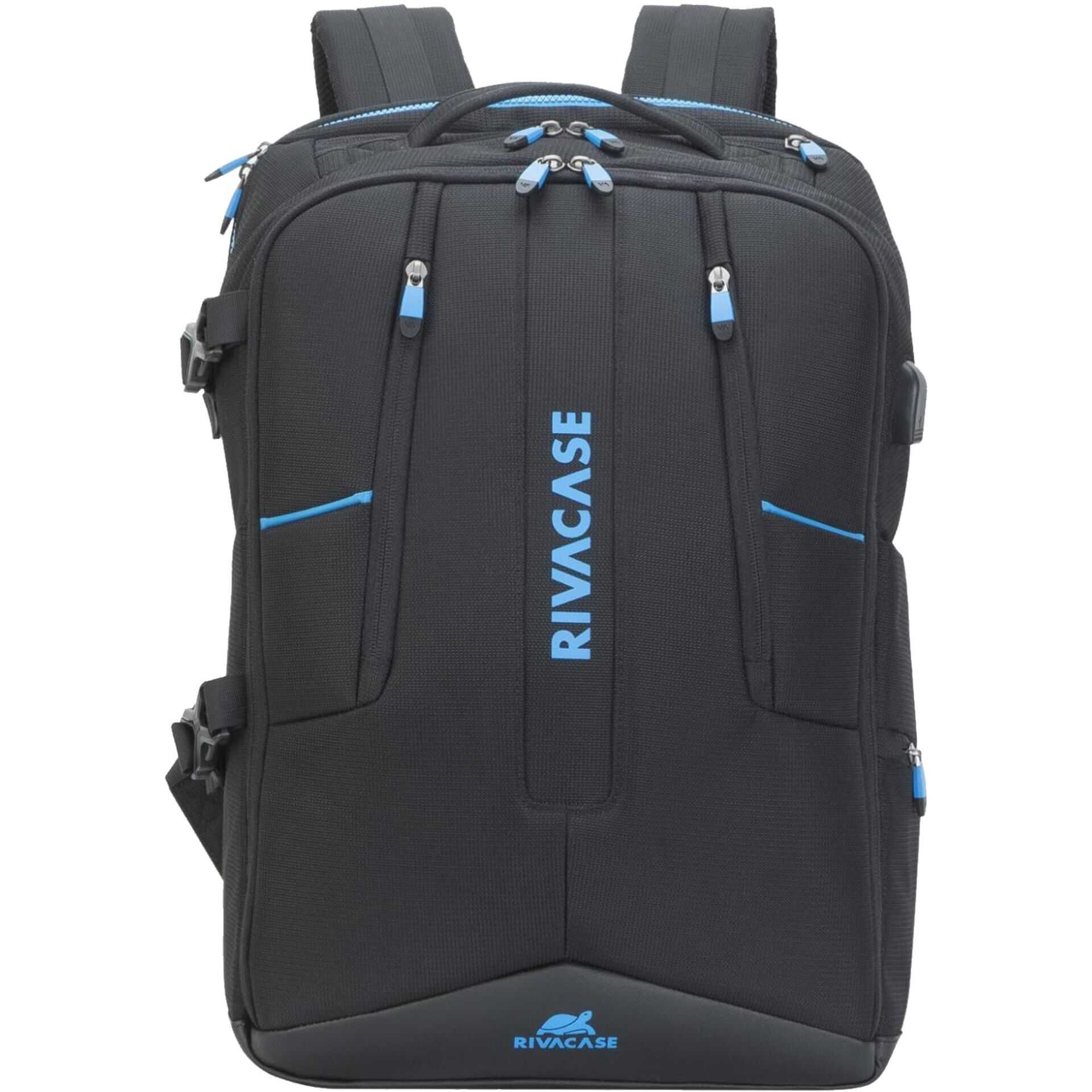 Riva Case Borneo Series 7860 - Notebook-Rucksack - 43.9 cm (17.3") - Schwarz, Icy Blue