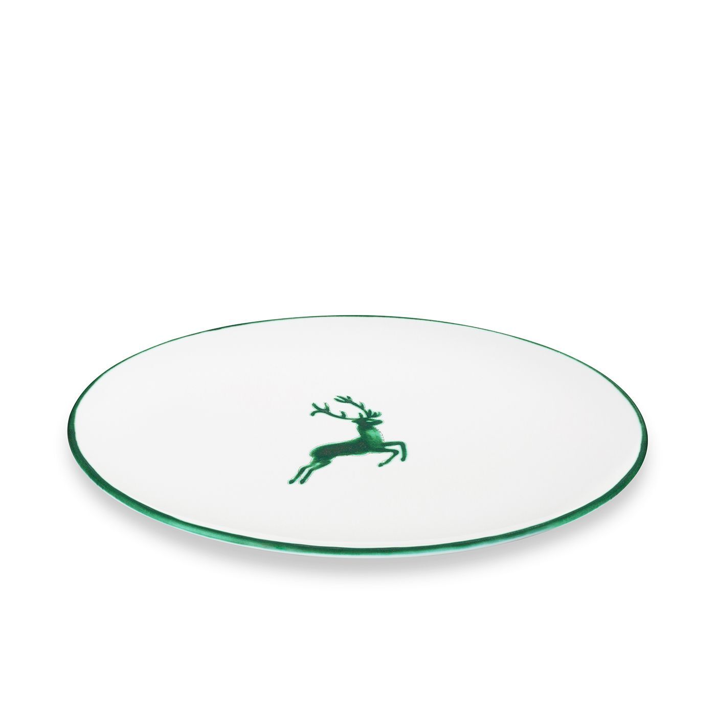 Gmundner Keramik Grüner Hirsch, Platte oval (28x21cm)