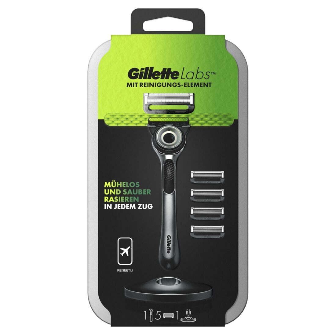 Gillette Labs Rasierapparat mit 5 Klingen und Reiseetui