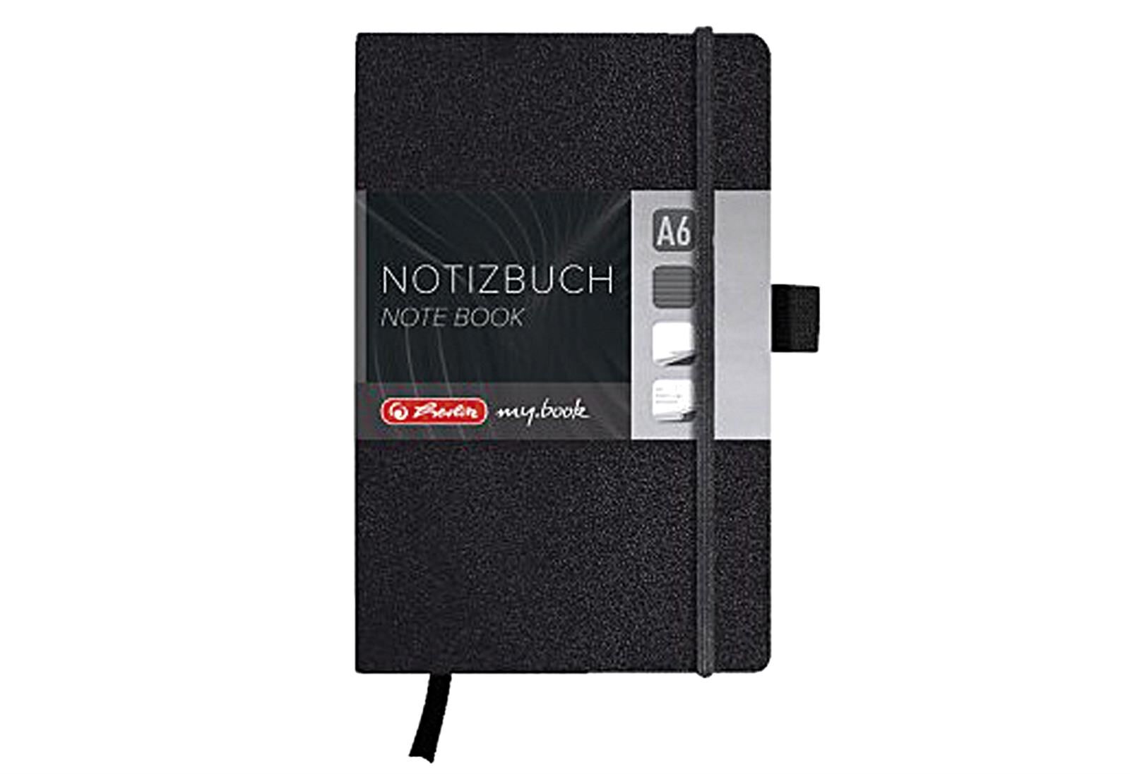 HERLITZ Notizbuch my.book Classic A6 96 Blatt liniert schwarz