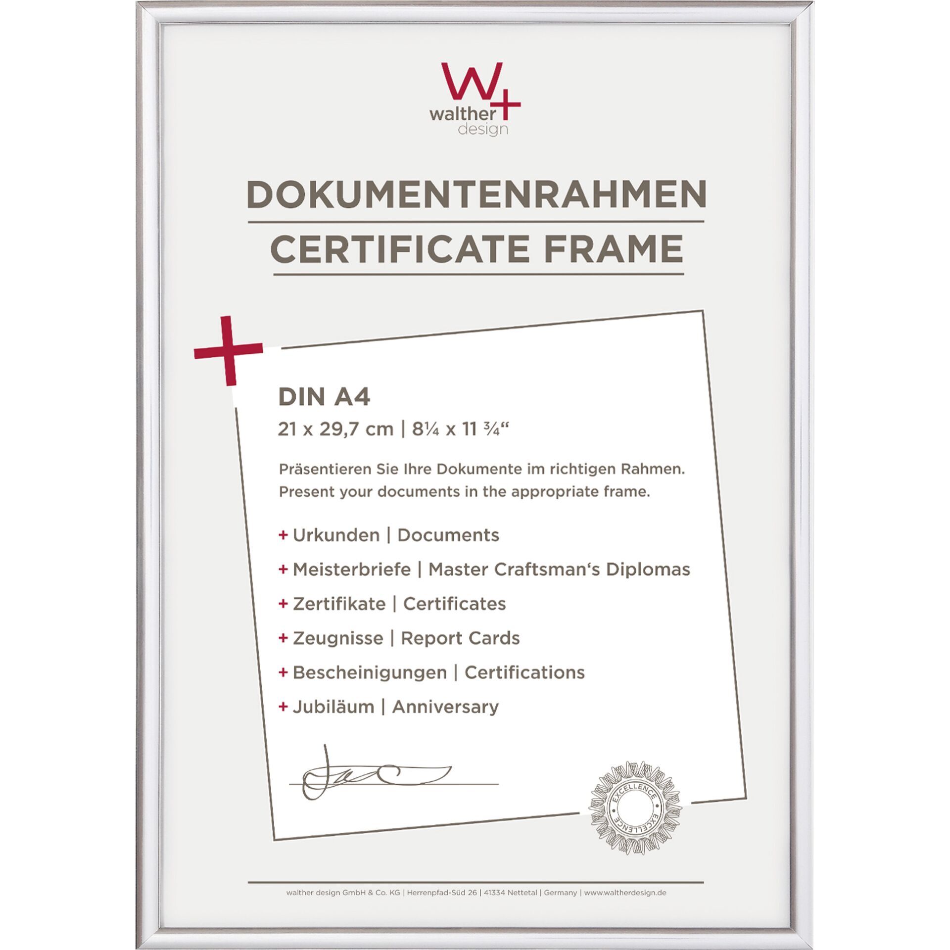 Walther New Lifestyle    21x29,7 Kunststoff silber DIN A4  KV130S