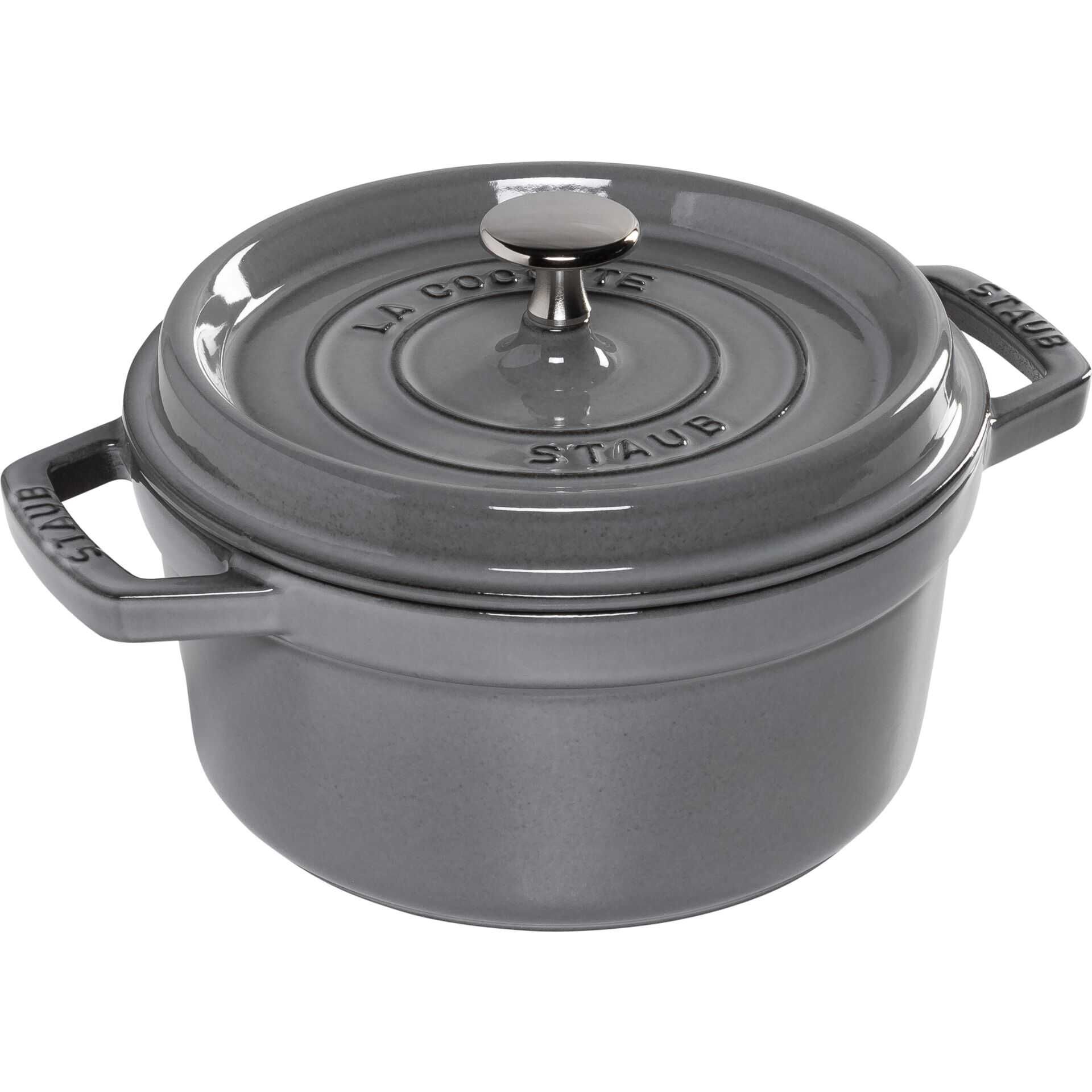 STAUB - Cocotte mit Deckel - 20 cm diameter - 2.2 L - rund - mattschwarz, Graphitgrau