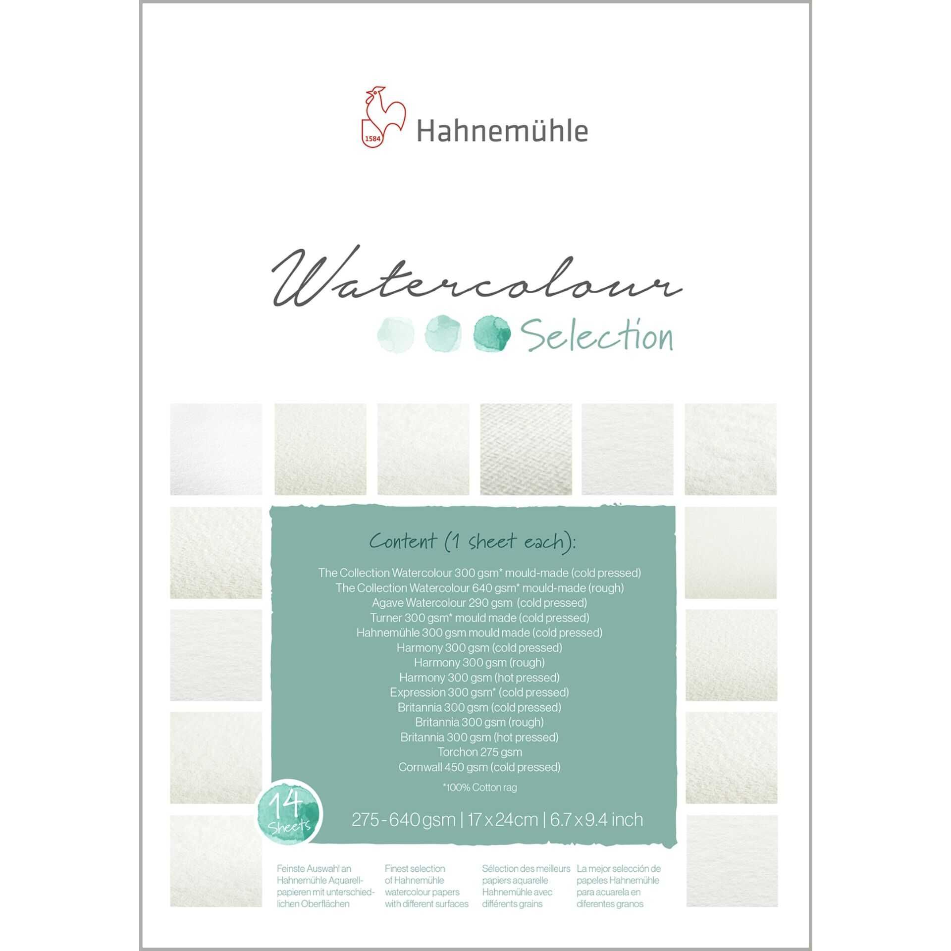 Hahnemühle Aquarell Selection Pad 17 x 24 cm 14 Blatt