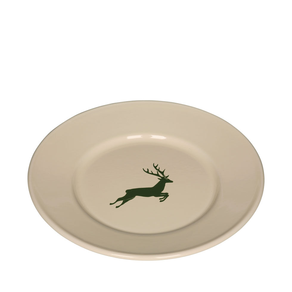 Riess Country Hirsch Grün Teller flach Ø26 cm Emaille