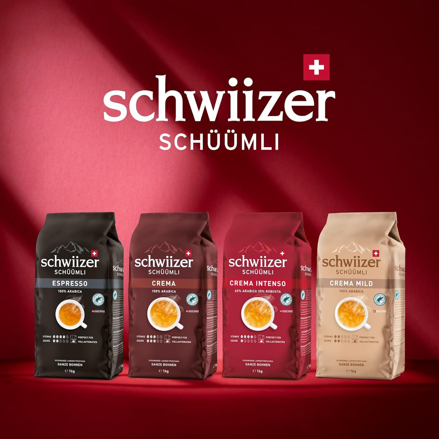 SCHWIIZER SCHÜÜMLI Bohnenkaffee Schwiizer Crema Intenso 1kg SCHWIIZER CREMA INTENSO