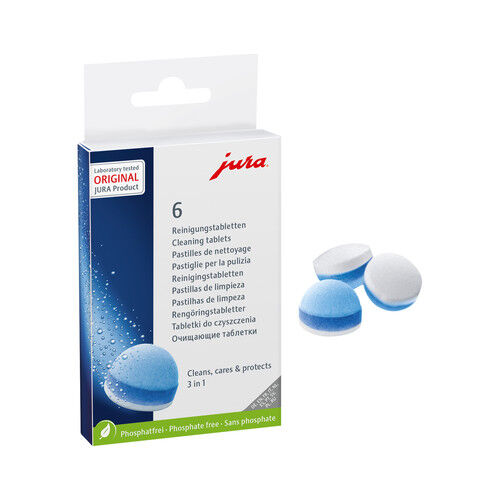 JURA 3-Phasen-Reinigungstabletten für alle Jura Espressoautomaten 6 Stück