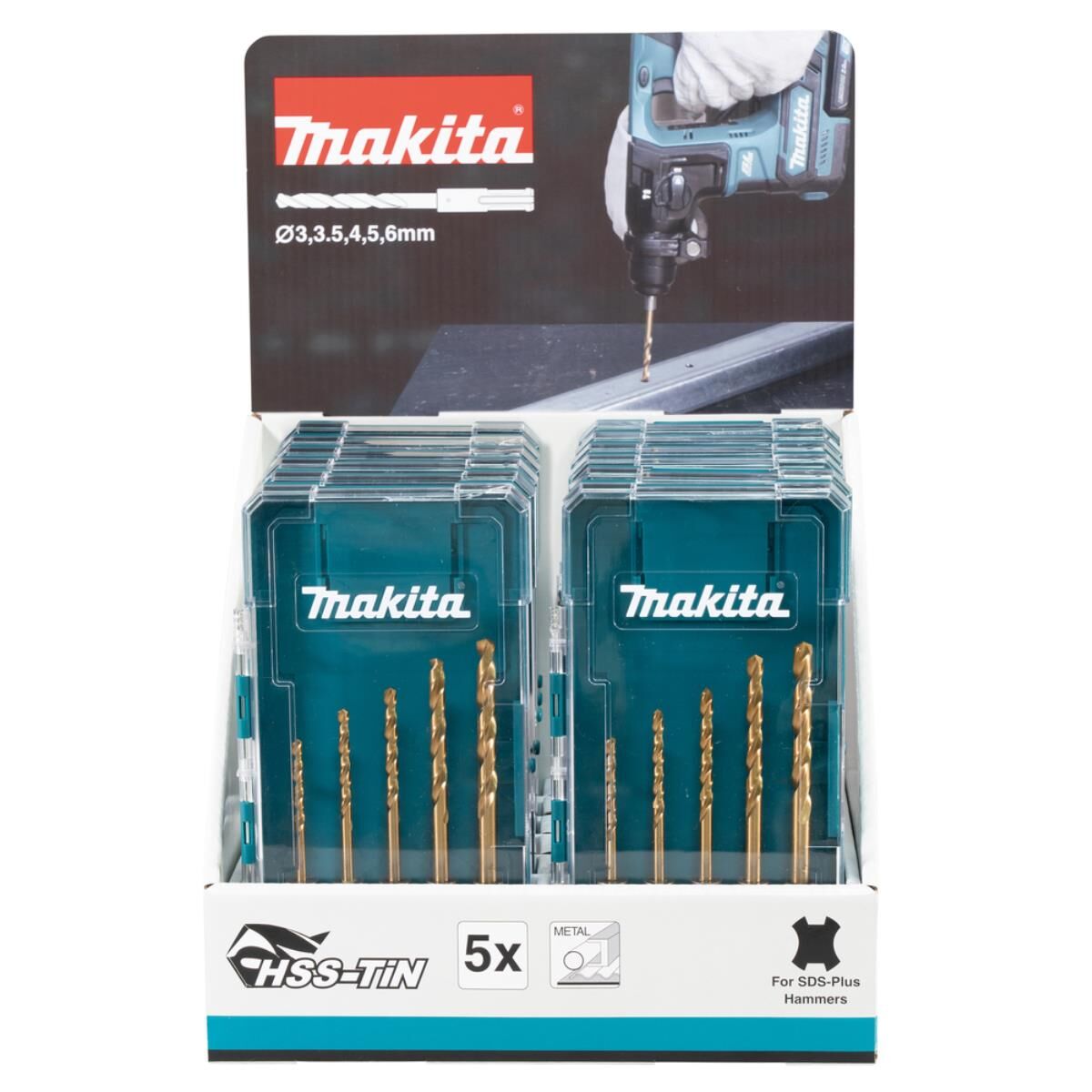 Makita SDS-PLUS Metallbohrer Set 12 Stk. • im Karton-Aufsteller