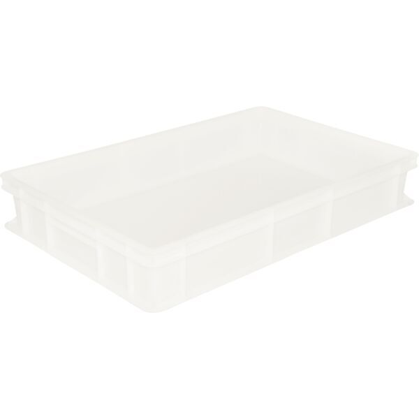 Stapelkiste Kunststoff, weiß, Höhe: 100 mm, Länge: 600 mm, Breite: 400 mm