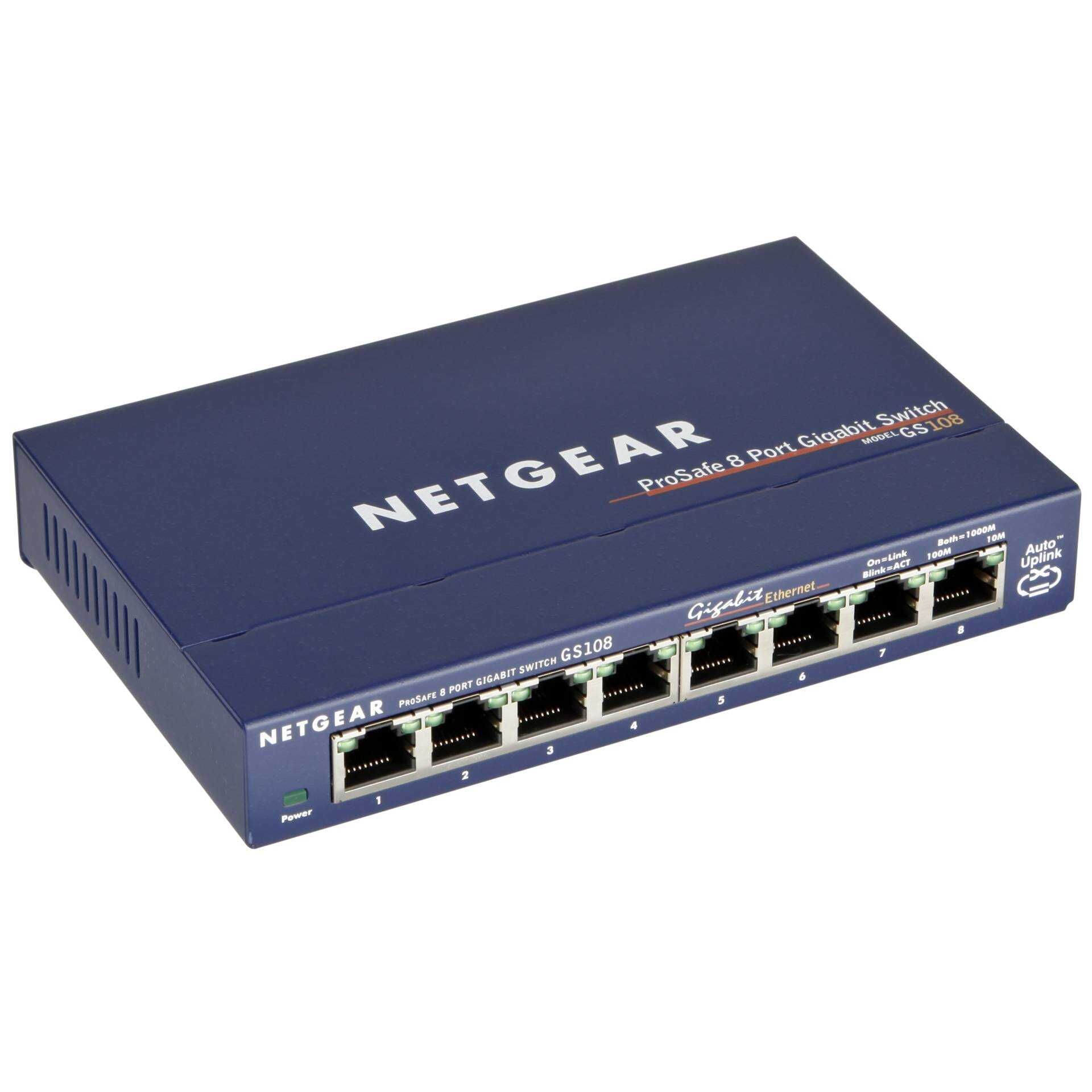 NETGEAR GS108 - Switch - 8 x 10/100/1000 - Desktop