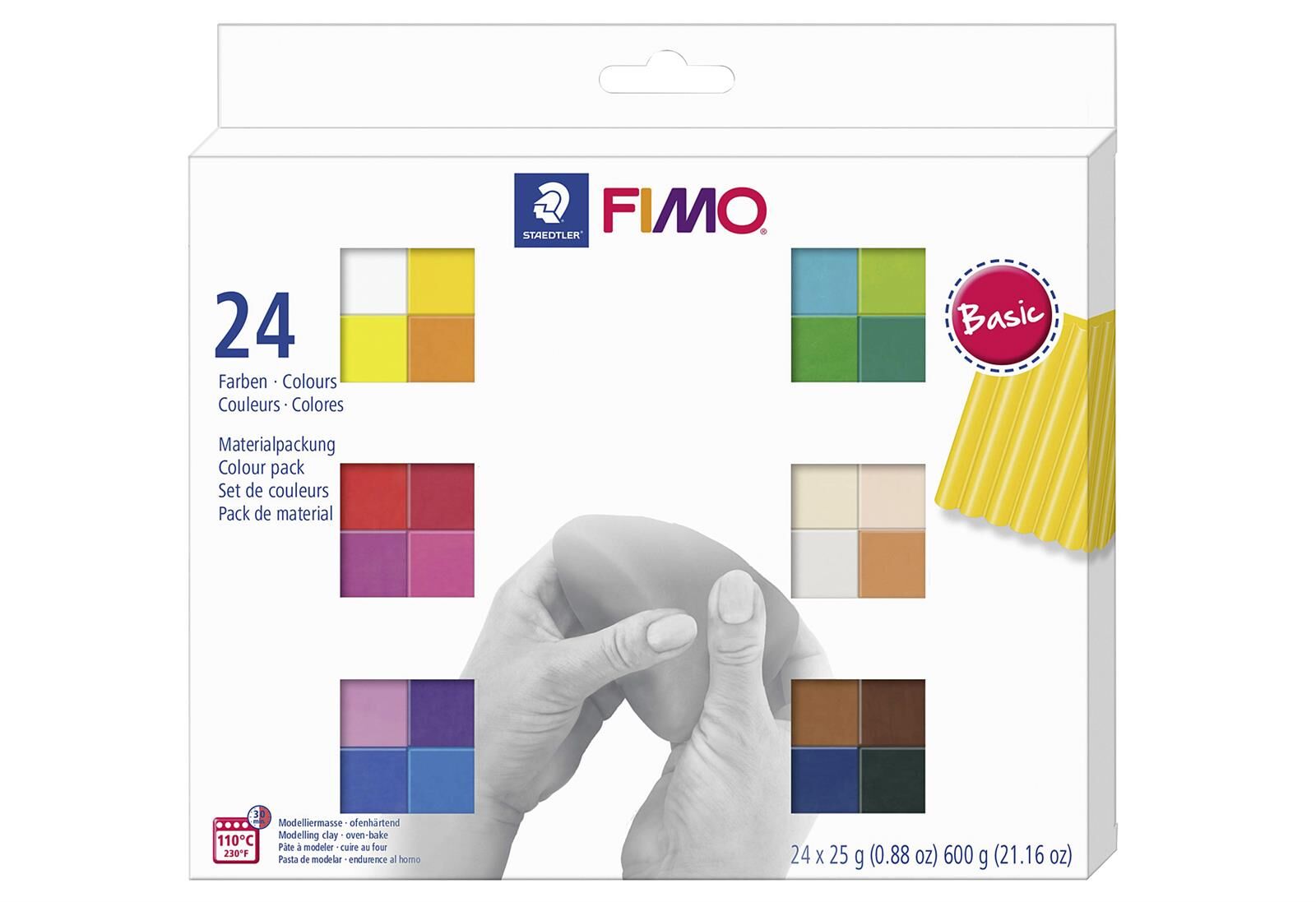 STAEDTLER Modelliermasse Fimo soft 24er sorten Basicfarben