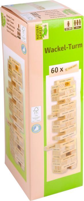 Natural Games Wackelturm mit 60 Spielsteine 61053379