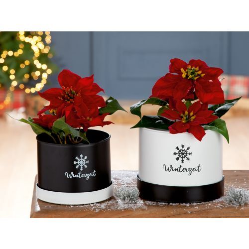 Gilde Metall Pflanztopf Winterzeit 21138